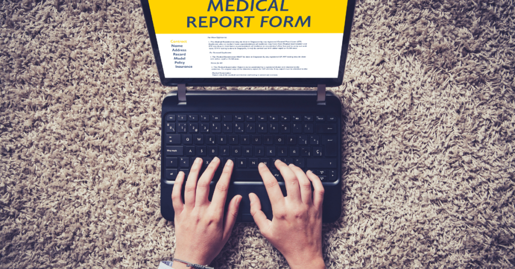 electronic medical records disadvantages shown by an emr form health concept